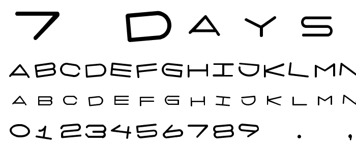 7 days rotated font